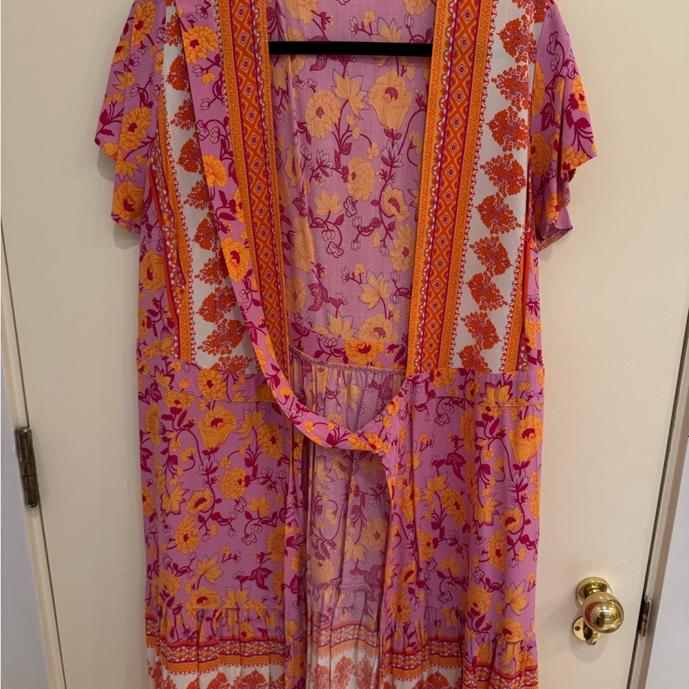 Floral dress in Purple and Orange